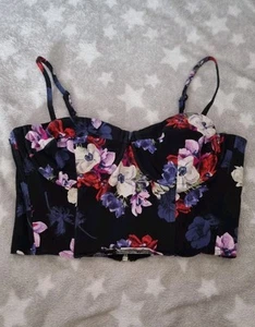 Topshop Black Floral Bralette 10 - Picture 1 of 4