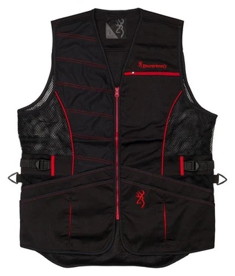 Browning Ace Shooting Vest Polyester Fabric And Mesh Pane Red/Black - Image 1 of 2