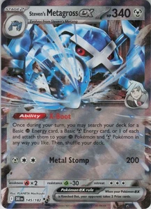 Steven's Metagross ex doble raro SV10: Destined Rivals 145/182 casi nuevo - Imagen 1 de 2
