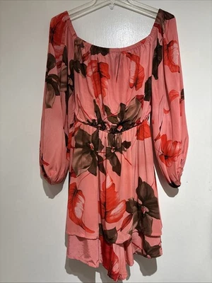 Mono Corto Express Floral Salmón Para Mujer Mediano Boho Tropical NUEVO CON ETIQUETAS Foto 1 de 4