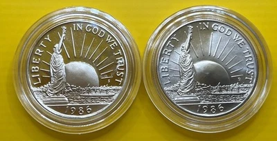 (2) Liberty  GEM  Clad Half Dollars 1986-S and D/ in Mint Capsules🔥WOW! - Image 1 of 4