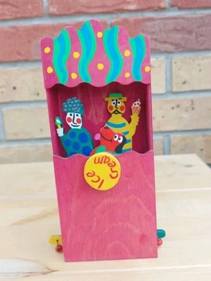 Jim Edmiston Style Wood Puppet Theatre Ice Cream Dog Cute Retro Art Toy Handmade - Image 1 of 4