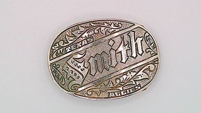 Texas A&M Aggies German Silver and Brass Belt Buckle with Last Name of Smith - Image 1 of 2