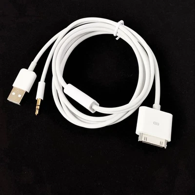 2PCS 30Pin Dock To 3.5mm Car AUX Audio USB Charger Cable iPhone 3G 4G iPod Touch - Image 1 of 4