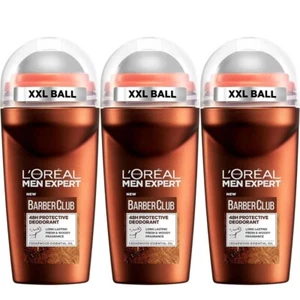 L'Oréal Men Expert Roll On Barber Club Deodorant Cedarwood Fragrance 50ml x 3 - Picture 1 of 6