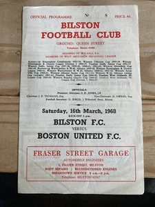 THE PROGRAM CABIN - Bilston v Boston United 1968 West Midland Regional League - Bild 1 von 2