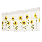 Window Sheer Sunflower Embroidered Visible Window Valance Tulle Drape Exquisite