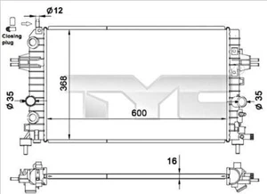 TYC Radiator For OPEL Astra H GTC Twintop Zafira B 1300266 - Picture 1 of 1