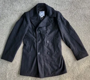 Cappotto uomo US Navy arruolato nero lana pea - Taglia: 40XL - 8405-01-154-5791 -Usato - Foto 1 di 8