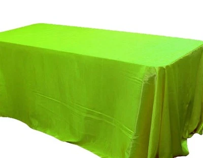 6 pack 90x132" Rectangular Satin Tablecloth Wedding Party Catering - Image 1 of 4