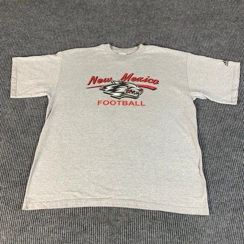 VTG Adidas New Mexico Lobos T Shirt Mens XL Gray NCAA College Football Retro Cover