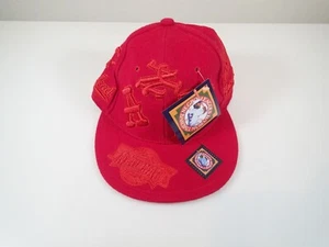 New 7 Vintage NLBM Negro League Museum Fitted Baseball Cap Hat Red Logos C2 - Picture 1 of 5