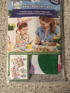Kit de Huevos Delantal Para Niños Mantel Plástico Adulto Niño Guantes Pascua ¡Nuevo! - Imagen 1 de 5