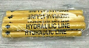 10 New Snap-On Pipe Markers "HYDRAULIC LINE" Brady 40513 Fits O.D. 3/4" to1-3/8"