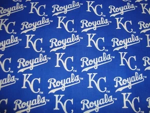 Pieza remanente de tela de algodón de béisbol de los Kansas City Royals MLB 22" ancho x 10,5" largo - Imagen 1 de 1