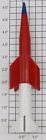 Lionel 6650-80 Red Over White Rocket Missile with Blue Tip