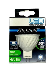Supacell MR16 Spotlight 5W 470lm Energy Saving Cool day white Bulb - Picture 1 of 2