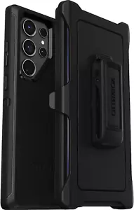 Black OtterBox Defender Series Case for Samsung Galaxy S24 Ultra 5G + Clip - Picture 1 of 8