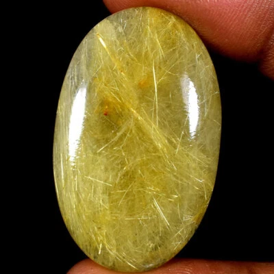 Golden Rutile Quartz Oval Cabochon 100% Natural Gemstones - Image 1 of 3