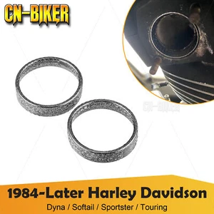 2 Pack Exhaust Port Gaskets For Harley 1984-2024 Dyna Spostster Softail Touring - Picture 1 of 7