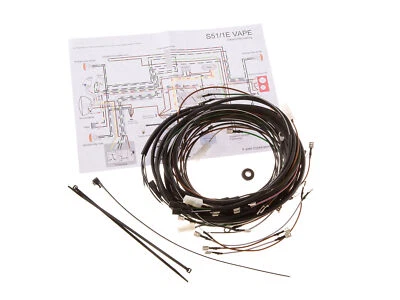 KWO Kabelbaumset S51/1E Enduro, 12V-VAPE mit Schaltplan