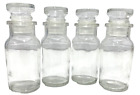 Vtg Made In Japan Clear Glass Spice Jar Apothecary Jar W/stopper set/4