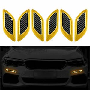 6X Car Safety Reflective Sticker Bumper Door Warning Tape Decal Accessory Yellow