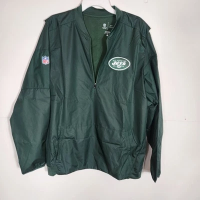 Chaqueta Nike de los New York Jets para hombre grande cortavientos pulóver en el campo 1/4 cremallera NFL Foto 1 de 4