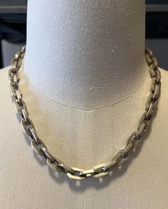 Vintage Taxco TA-200 925 Mexico Sterling Silver Chunky Chain Necklace 131 Grams - Picture 1 of 10