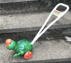 RARE HTF 1988 Magic Turtles Little Steps Push Toy Steven Mfg Co Vintage light up - Picture 1 of 8