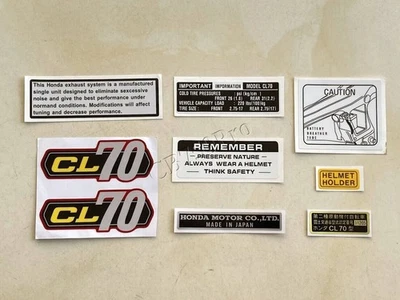 Juego de calcomanías emblema insignia para cuadro Honda CL70, tanque de combustible, protector de cadena,... Foto 1 de 4
