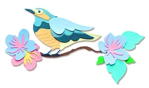 New Retired Sizzix Thinlits Spring Bird 14pc #665093 Retail $14.99 J Rushforth - Picture 1 of 3