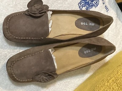 Me Too 女式美国 10 码麂皮绒中跟乐福鞋式高跟鞋 — 第 1/4 张图片