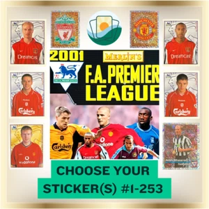 Merlin's F.A. Premier League 2001 | Blue Back | Sticker(s) aussuchen | #1-253 - Bild 1 von 497