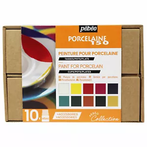 Pebeo Porcelaine 150 Cerámica Pintura Reciclado Caja de Almacenaje Set 10 X 45ml - Imagen 1 de 4