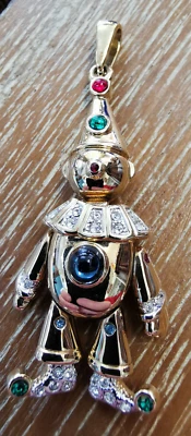 Pierre Lang  HARLEKIN Anhänger, 55 mm mit Öse, vergoldet,  Farbsteine&Straß (54) - Bild 1 von 4