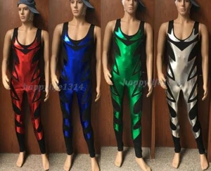 Adult Unisex spandex Zentai metallic wrestling tights/pants S-XXL - Picture 1 of 10