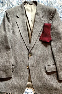 Blazer Ross & Cromarty Hombres 42R 2 Botones Lana Gris Humo Tejido de Cesta Tweed Usado en Excelente Condición - Imagen 1 de 6