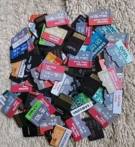 (LOT OF 5) 128GB MicroSD Cards - Samsung Onn Sandisk  Micro SD - Tested - Mixed - Picture 1 of 3