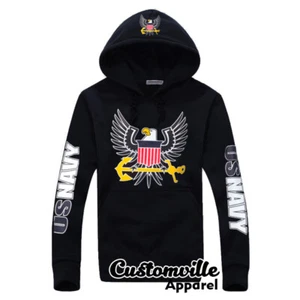 Sudadera con Capucha Águila Marina de los Estados Unidos Sellos Navales EE. UU. Militar Veterano Cresta Suéter Pullover Regalo - Imagen 1 de 4