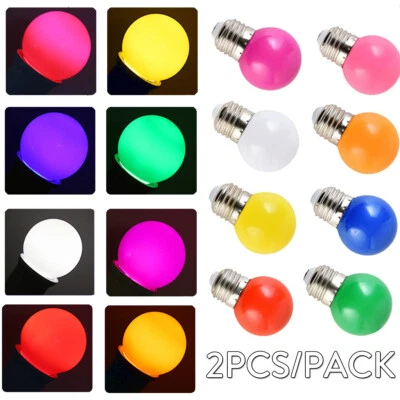 2X E27 Led Bulbs Edison-screw Red Blue Green Pink Yellow White Purple G45 Light - Image 1 of 4