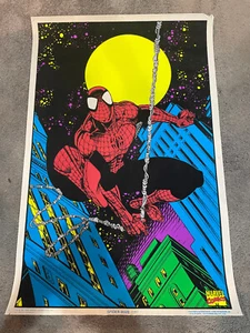 1996 VINTAGE SPIDER-MAN® VELVET BLACKLIGHT POSTER Marvel® #403 RARE - 23" x 35" - Picture 1 of 7