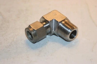 3/8 Tube x 3/8 MNPT 316ss Male Pipe Elbow AYRA NOS - Image 1 of 3