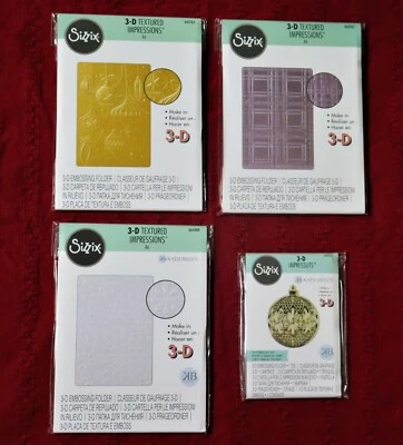 Sizzix 3D Textured embossing Folder ornament~ Christmas ~ 3D JEWELED SNOWFLAKES