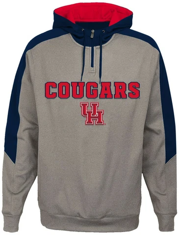 NCAA Houston Cougars Boys Outerstuff "Illustrious" 1/4 Zip Hooded Jacket, Lig Cover