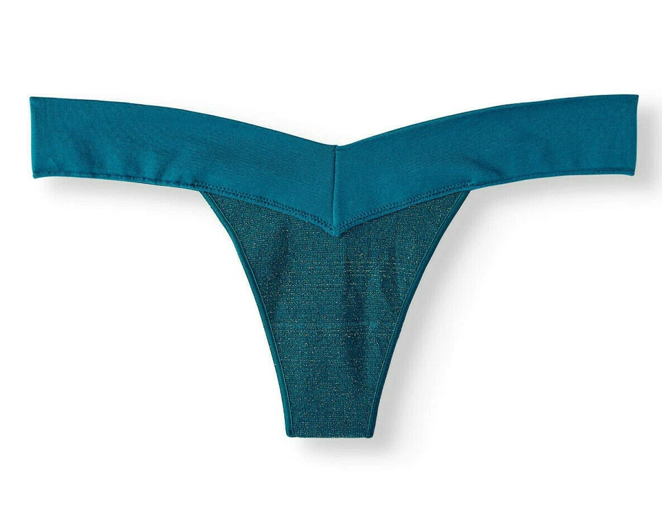 NOBO No Boundaries Teal Turquoise Silver Thong Panties Sz 10 Xxxl/3xg 52469