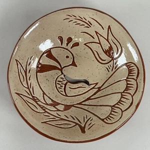 Marilyn Stoltzfus PA Dutch Pottery Egg Separator Distelfink Good Luck Bird - Picture 1 of 6