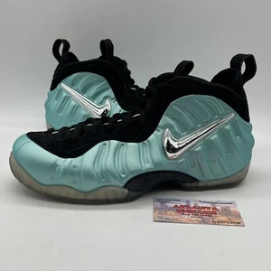 Size 8.5 - Nike Air Foamposite Pro Island Green Metallic Platinum Suede Black - Picture 1 of 8