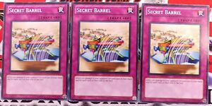 3x Secret Barrel x3 Yugioh DEM1-EN017 Common Burn Deck Staple Playset - LP