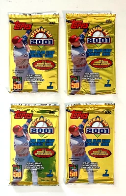 2001 Topps Opening Day MLB Cards Factory Sealed 4 Packs Of  7 Cards Vintage - Image 1 of 2
